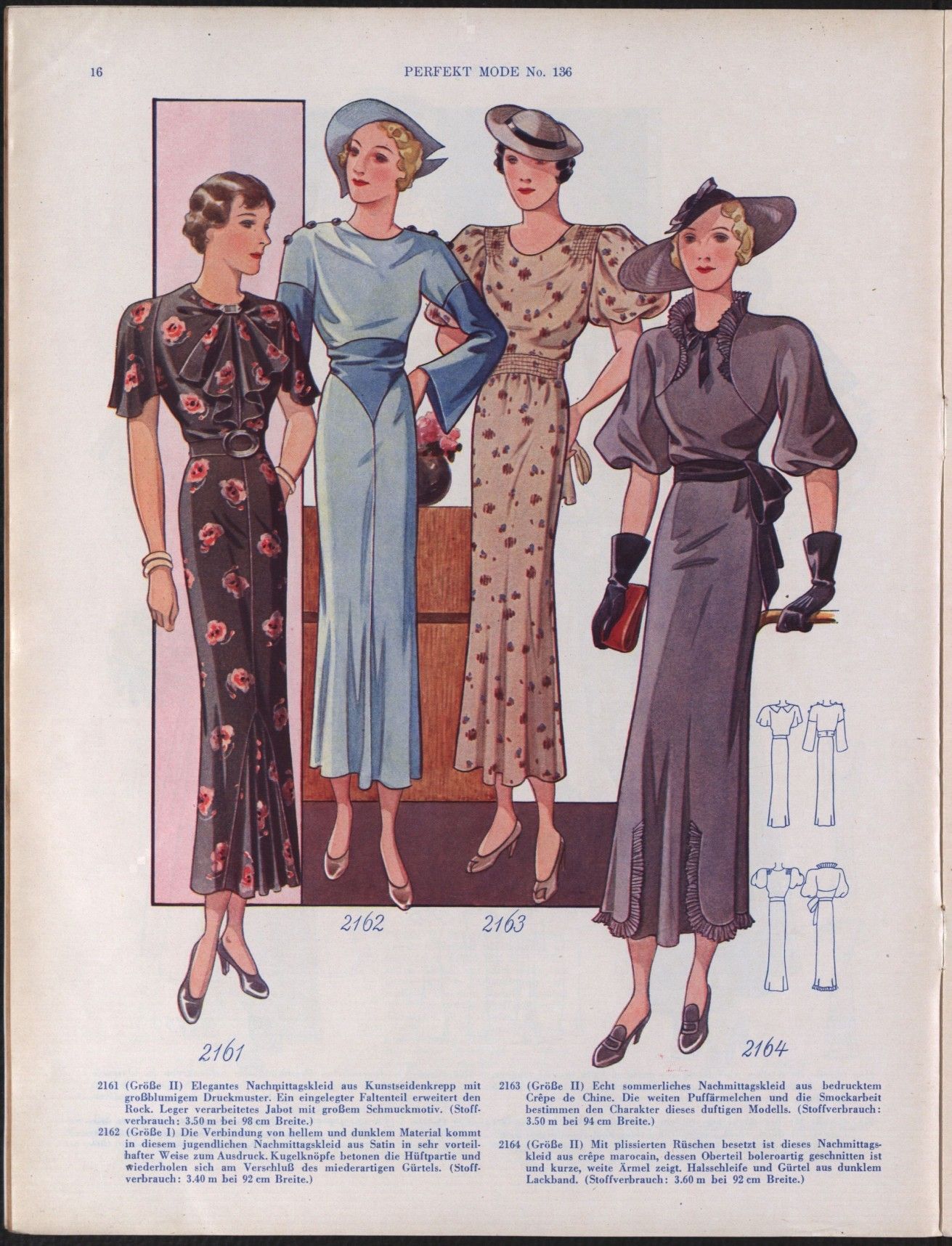 Vier Modellkleider von 1934, Illustration