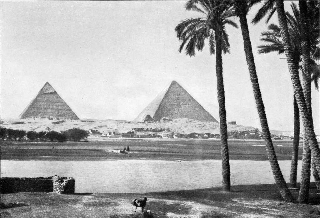 The banks of the Nile in Lower Egypt, vintage engraving. The banks of the Nile in Lower Egypt, vintage engraving.